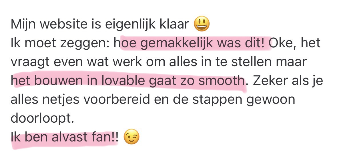 Bericht van een klant: mijn website is klaar, hoe gemakkelijk was dit