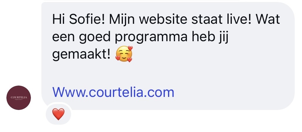 Bericht van Courtelia: mijn website staat live